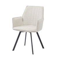 Eetstoel Louise - draaibaar, 2 kleuren beige/grey