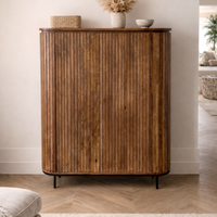 Kast Pedrera mangohout ribbel - Retro 