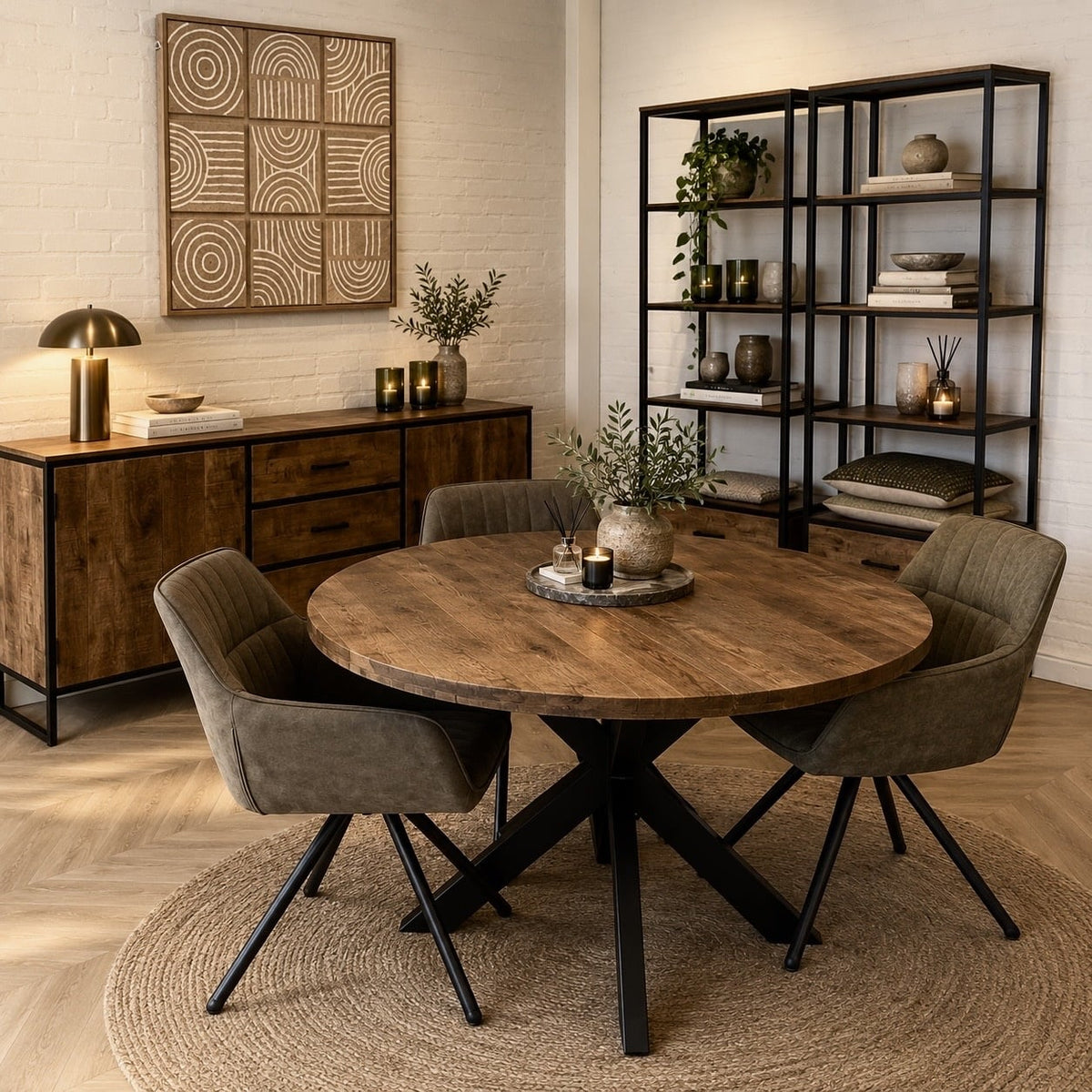 Ronde eettafel mangohout moreno 