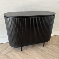 Dressoir Pedrera zwart 115 cm mangohout  ribbel