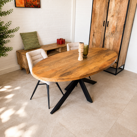 SALE | Eettafel ovaal mangohout | 160 cm