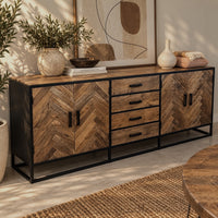 Dressoir visgraat 210 mangohout Remi 