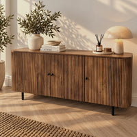 Dressoir Avila mangohout ribbel - 150 en 180 cm