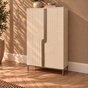 Opbergkast June | Mangohout | Creme/ White | 166 cm