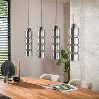 Hanglamp Cylinder Glass 4-lichts / Artic zwart