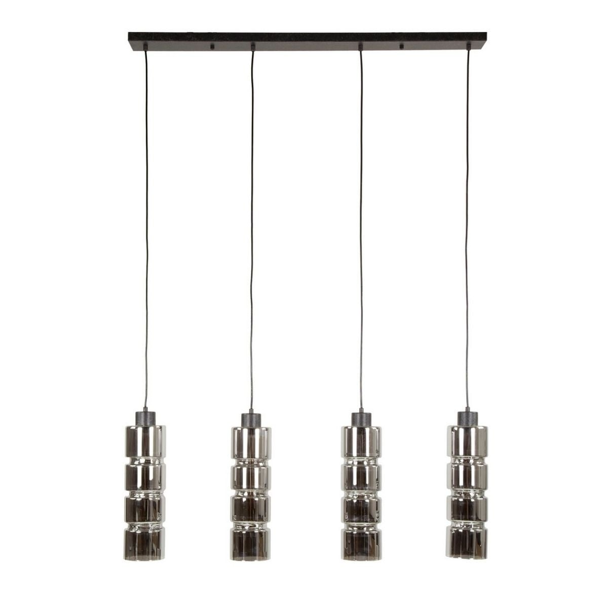 Hanglamp Cylinder Glass 4-lichts / Artic zwart