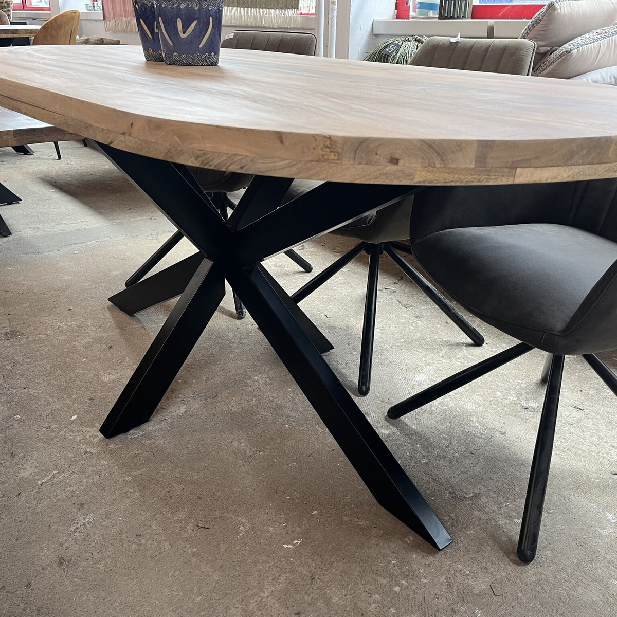 Eettafel deens ovaal mangohout 160 t/m 200 cm