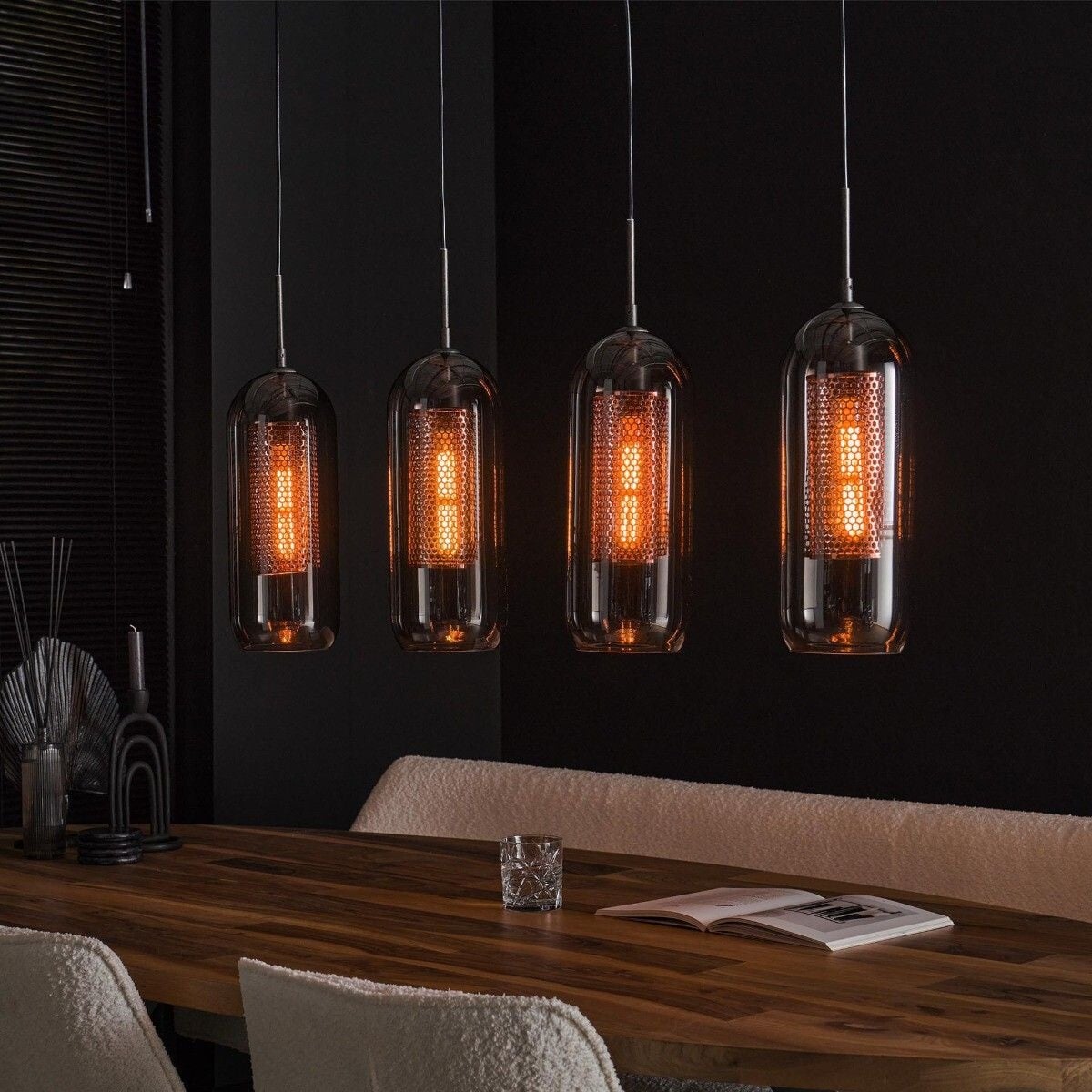 Hanglamp Smoke Mesh 4L / Artic zwart