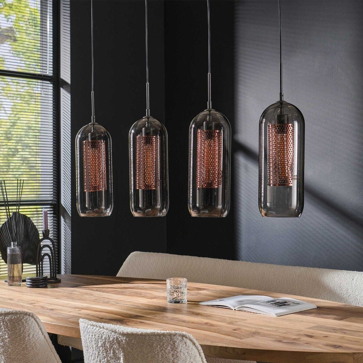 Hanglamp Smoke Mesh 4L / Artic zwart