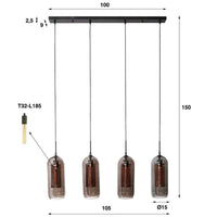 Hanglamp Smoke Mesh 4L / Artic zwart