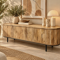 TV Meubel Pedrera 170 cm natural mangohout ribbel 
