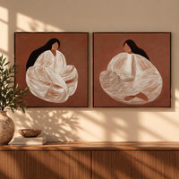 Set Schilderijen | Vrouwen Roze  | 70 x 70 cm   