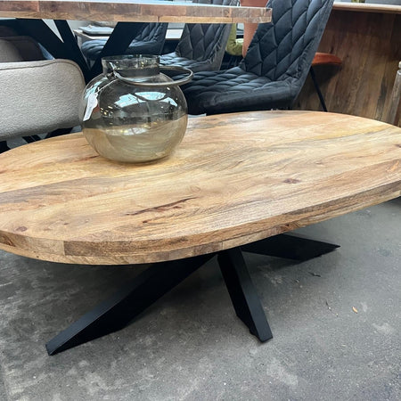 Salontafel deens ovaal mangohout zand