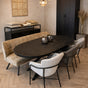 Eettafel Deens ovaal zwart mangohout 160 t/m 220 cm