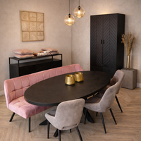 Eettafel Preto ovaal 160 t/m 220 cm zwart mangohout