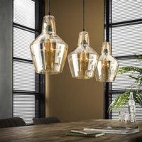 Hanglamp Glass Cone 3-lichts / Oud zilver