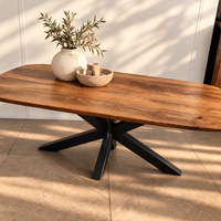 Salontafel Deens Ovaal | Mangohout | Matrixpoot Zwart