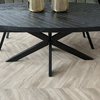 Ovale eettafel visgraat zwart 210cm