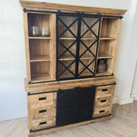 Kast Bilbao/ Lotte  200 cm Mangohout + metaal zwart  - Leverbaar medio december 