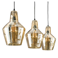 Hanglamp Glass Cone 3-lichts / Oud zilver