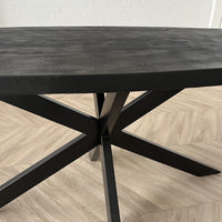 Eettafel Preto ovaal 160 t/m 220 cm zwart mangohout