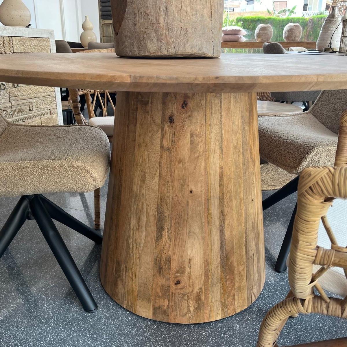 Ronde eettafel Cadiz 130 cm - houten poot