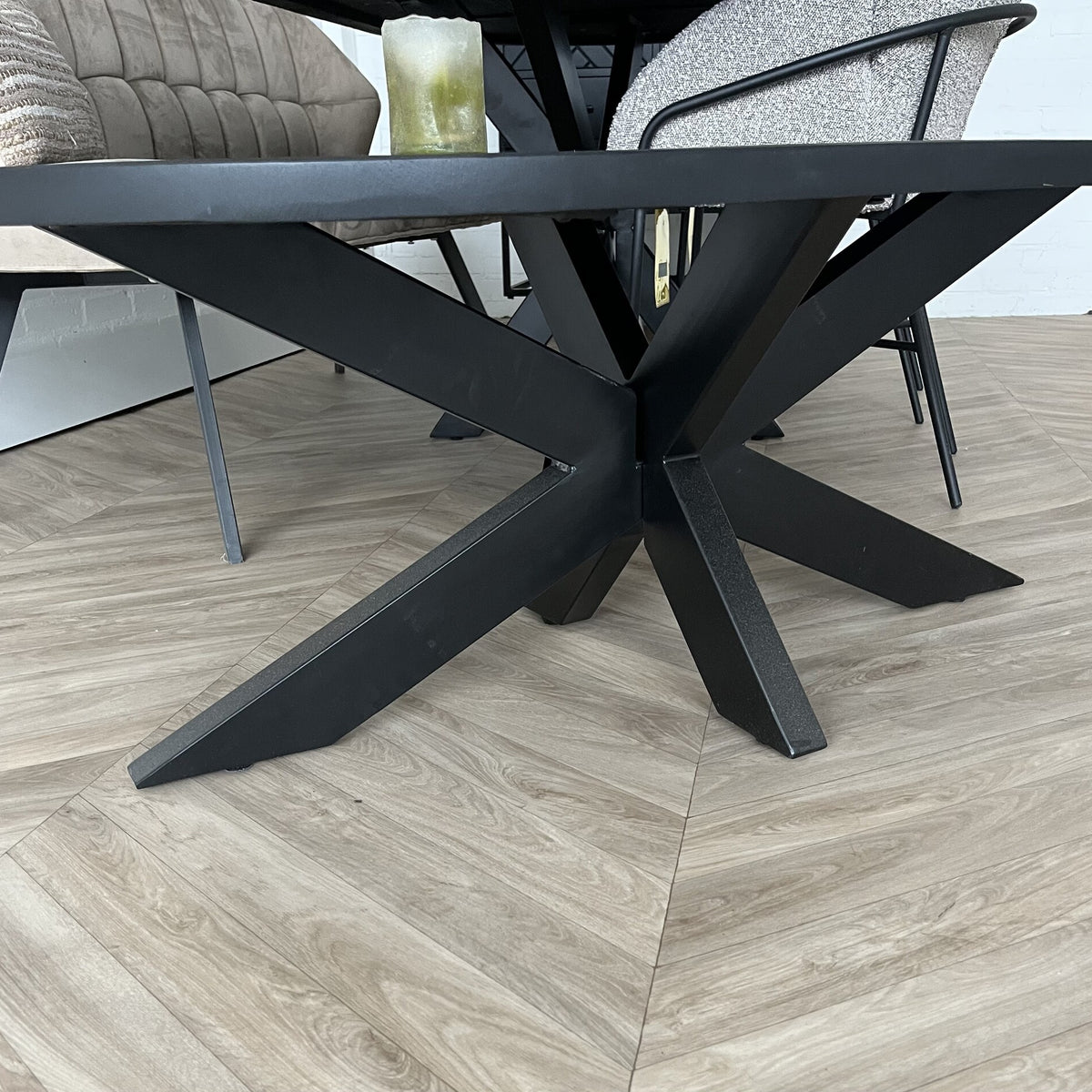 Salontafel Deens ovaal mangohout zwart matrix