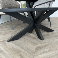 Salontafel Deens ovaal mangohout zwart matrix
