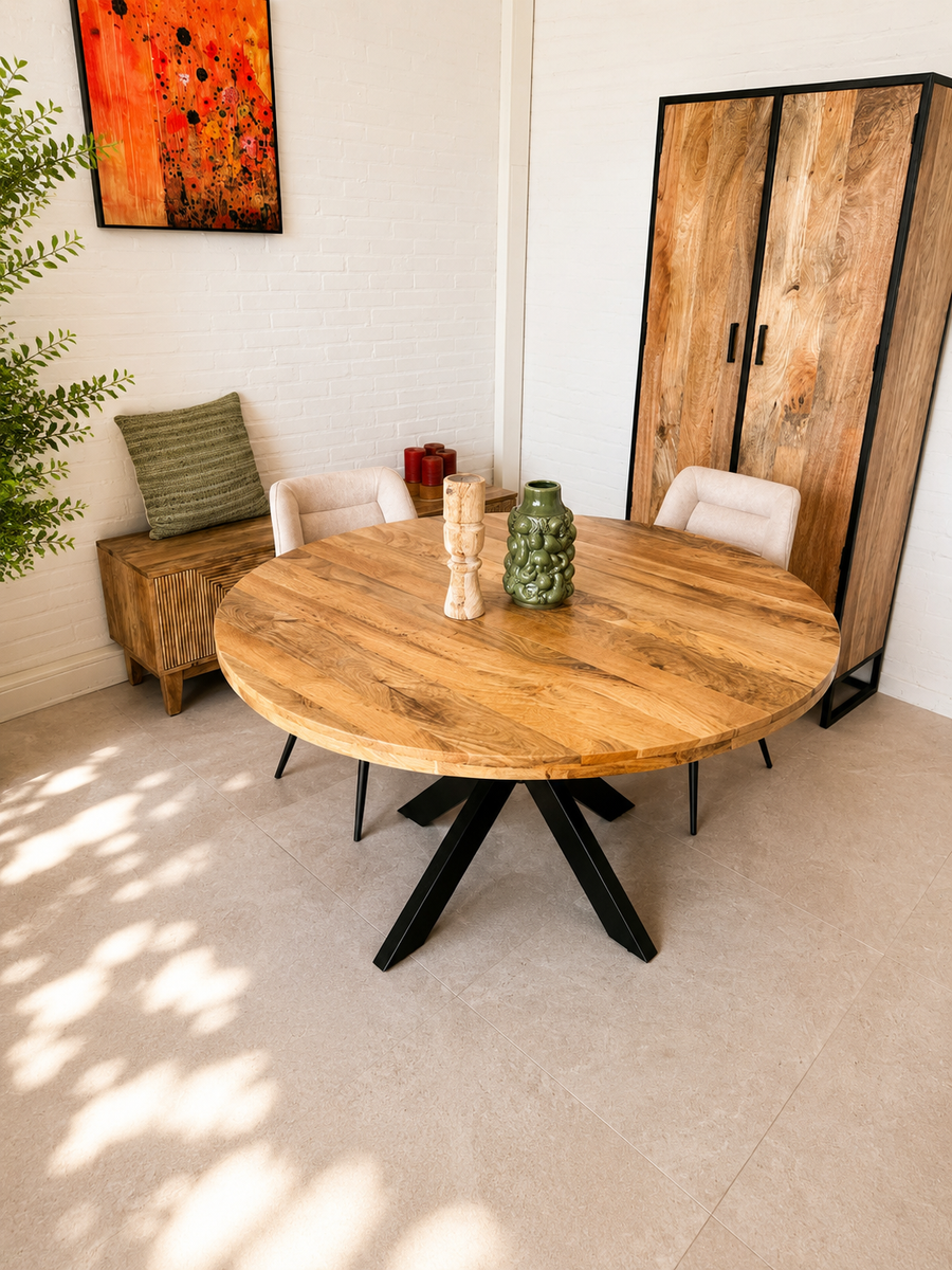 SALE | Eettafel rond | mangohout - 140 cm