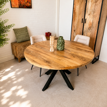 SALE | Eettafel rond | mangohout - 140 cm