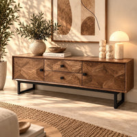 TV meubel Calpe 140 cm mangohout visgraat 