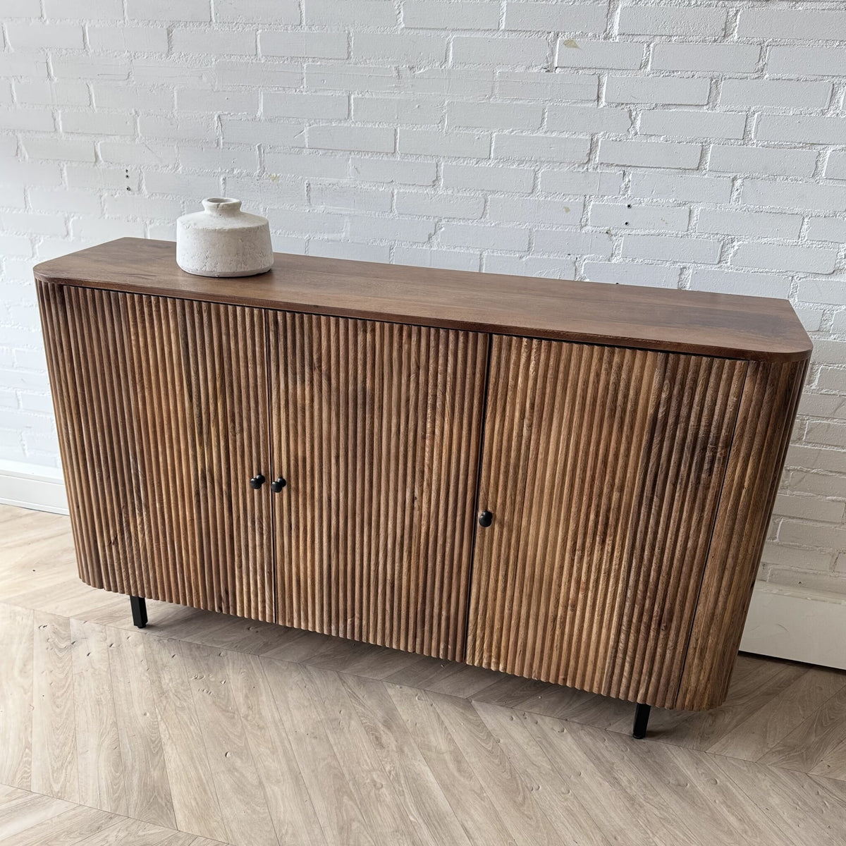 Dressoir Avila mangohout ribbel - 150 en 180 cm