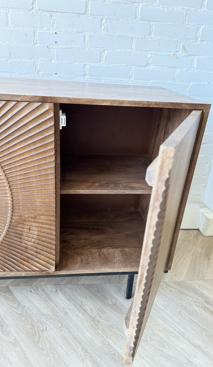 Dressoir Altea carved - zwart of bruin  mangohout 180 cm