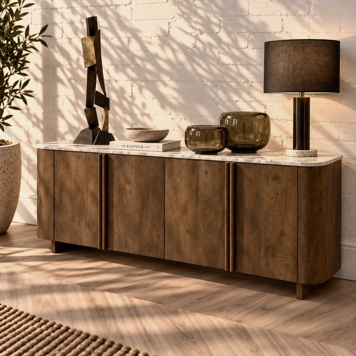 Dressoir Gerona 170 cm | Japandi Stijl | Travertin | Leverbaar medio januari '27 