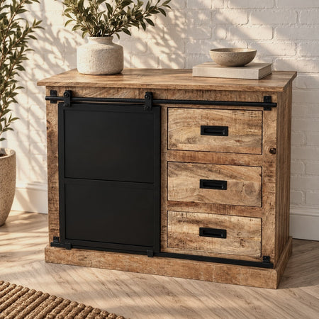 Dressoir Bilbao mangohout - 100 cm mangohout leverbaar medi dec. 2026