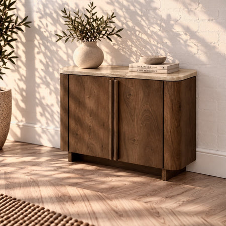Dressoir Gerona 105 cm | Japandi Stijl | Travertin | Leverbaar medio januari '27  