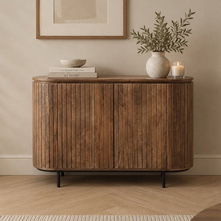 Dressoir Pedrera 115 cm Mangohout ribbel  retro  