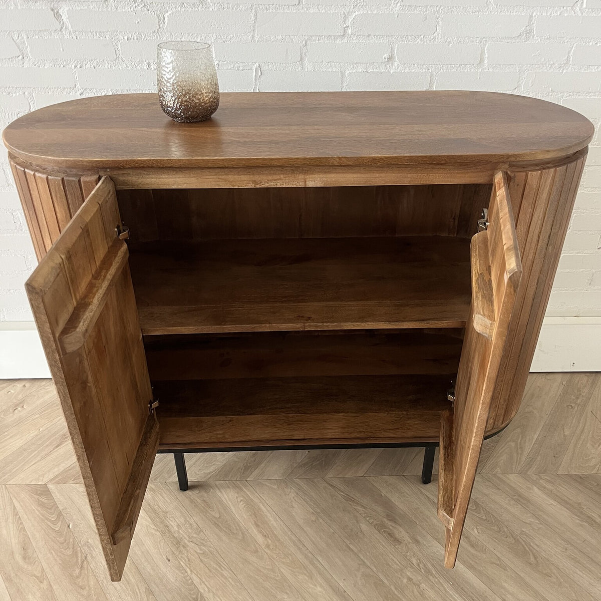 Dressoir Pedrera 115 cm Mangohout ribbel  retro  