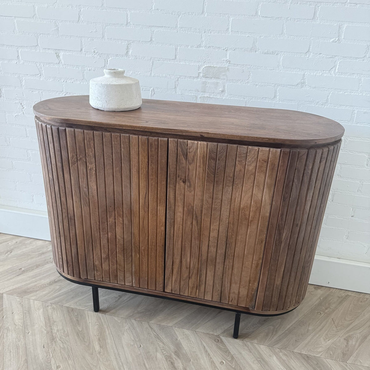 Dressoir Pedrera 115 cm Mangohout ribbel  retro  