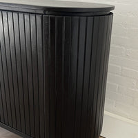 Dressoir Pedrera zwart 115 cm mangohout  ribbel
