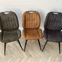 Stoel Shelton - 4 kleuren;  cognac, groen, antraciet en sand