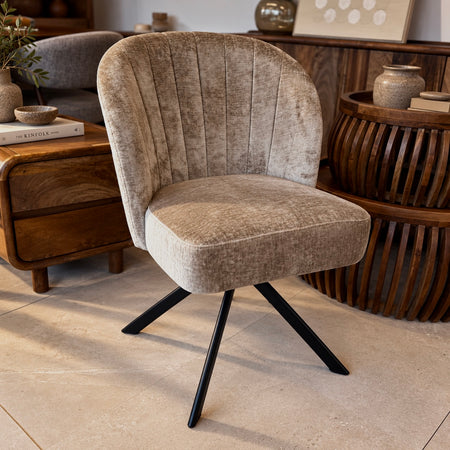 Eetkamerstoel Bella | Taupe | Pocketvering | 360 graden draaibaar