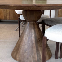 Eettafel Rond 130 cm | Bruin | Houten Poot - Leverbaar januari  ‘27