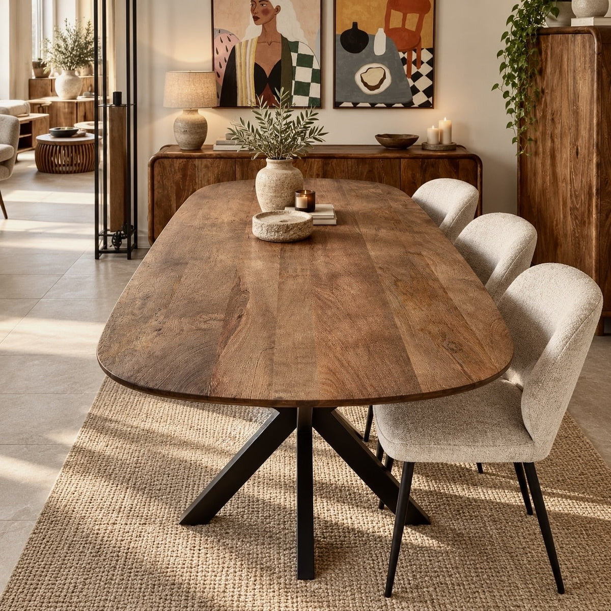 Eettafel Rosas deens ovaal 160 of 180 cm