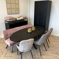 Eettafel Preto ovaal 160 t/m 220 cm zwart mangohout