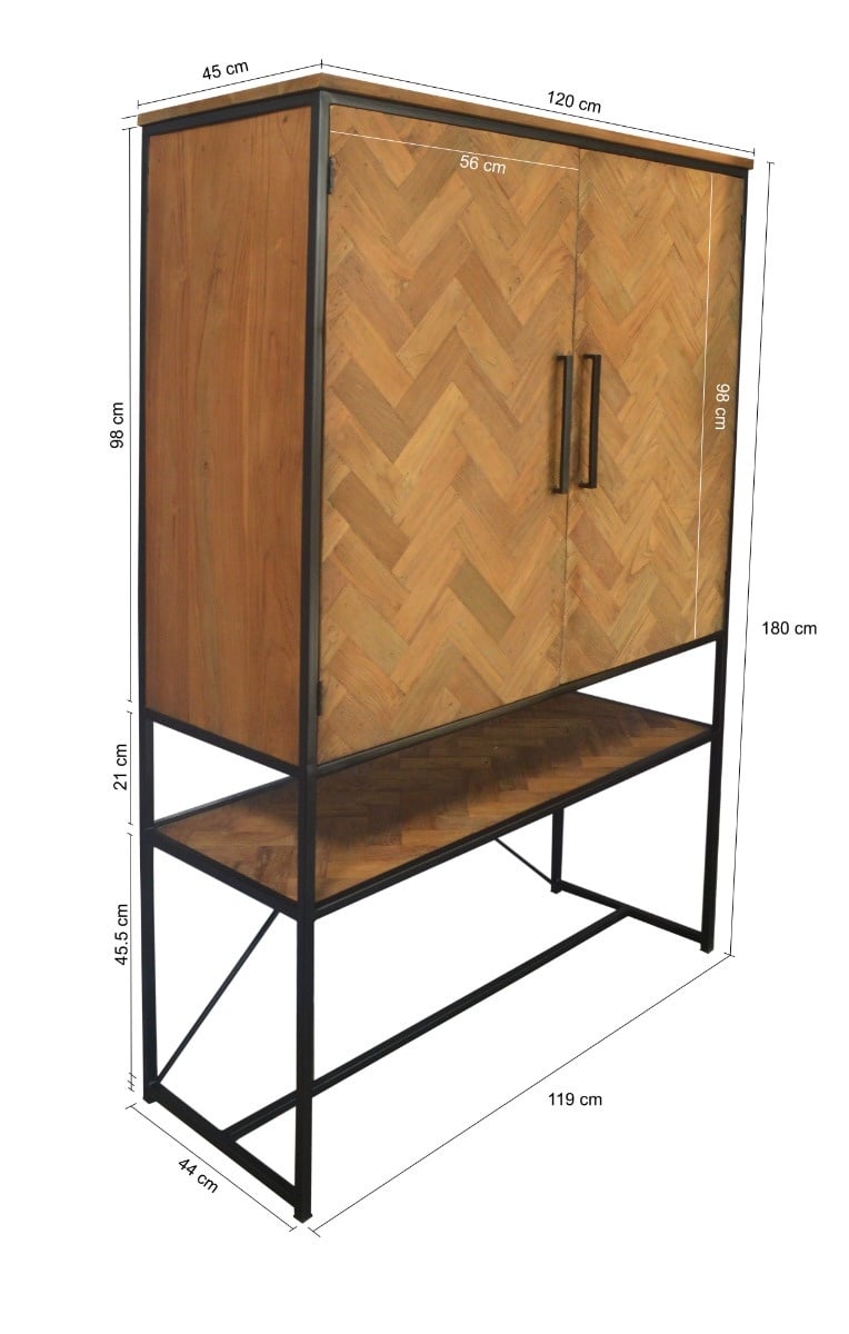 Kast Accent 120 cm Teakhout 