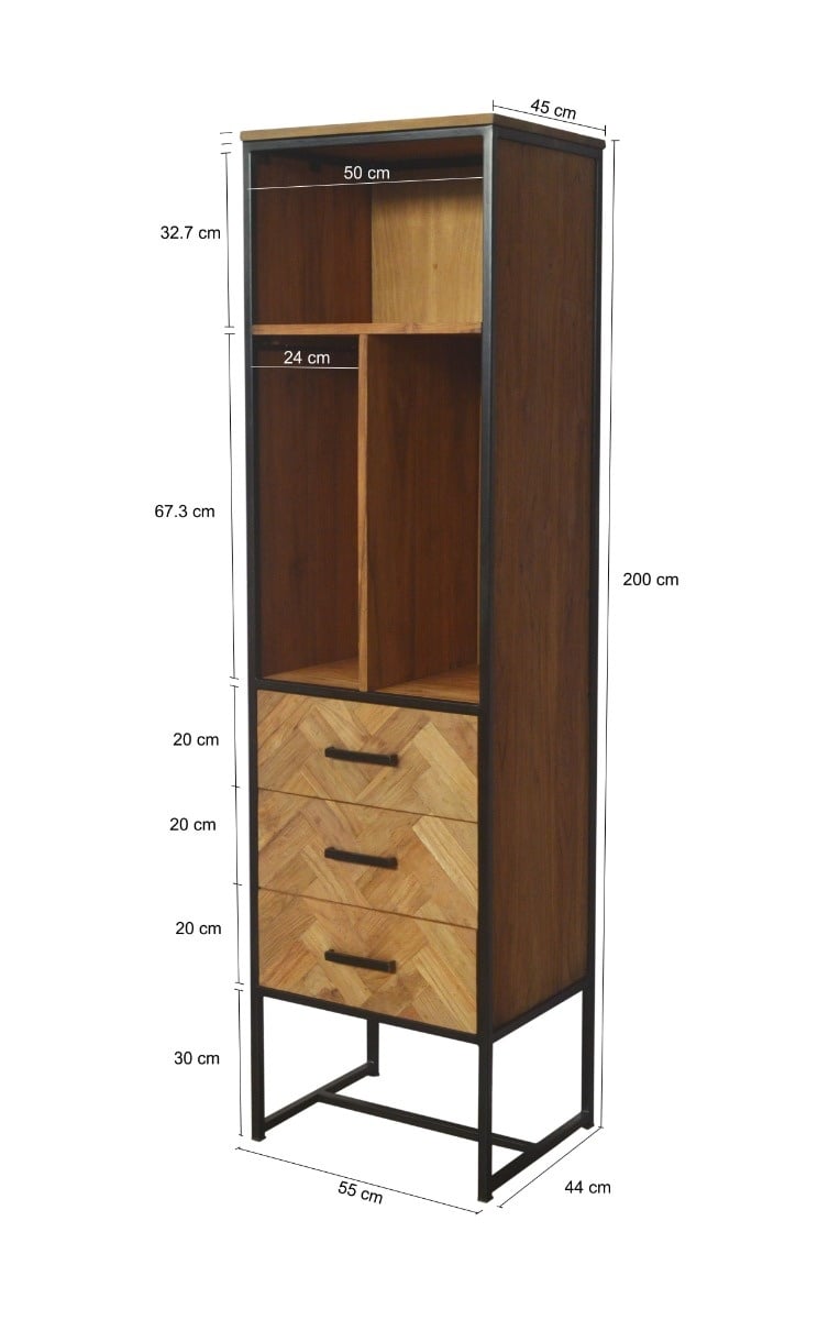 Open kast Accent Small teakhout