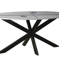 Marble Oval Spider White 180cm