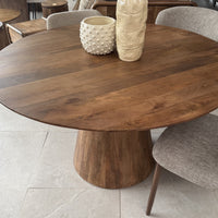 Eettafel Rond | Mangohout | Bruin | Houten Poot