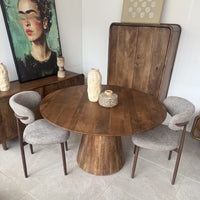 Eettafel Rond | Mangohout | Bruin | Houten Poot